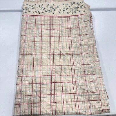 Sábana plana muelles vintage doble rojo a cuadros borde floral mezcla y2k años 90 80 Foto 1 de 4