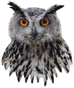 Jigsaw Puzzle Animal Bird Grey Owl Freeform shaped 300 piece NEW 21" x 18" - Picture 1 of 1