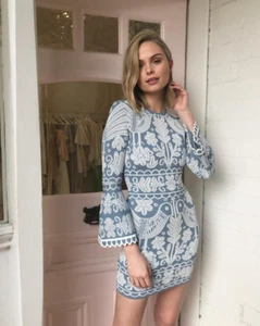 Alice McCall Dress Size AU 8 / US 4 La Javanaise Blue Mini Long Sleeves - Picture 1 of 15