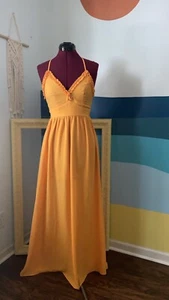 SMALL YELLOW Beachy Sundress Ladies Teen Flowy Photo Shoot Boho NWT Dress - Picture 1 of 5