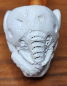 Elephant Head Handmade White Meerschaum Pipe Pfeife Made in Turkey Never Used - Picture 1 of 21
