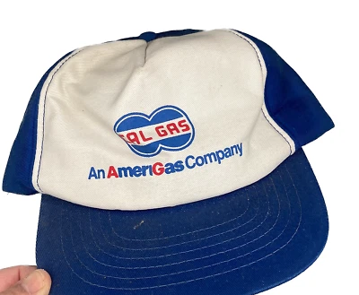 Cal Gas an Amerigas Company Vintage Fuel Trucker Hat, Made in USA, Blue White - Image 1 of 4