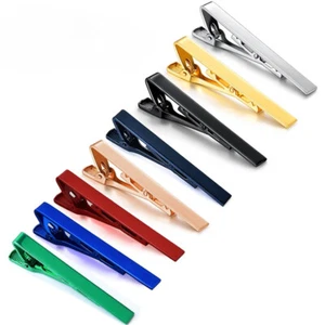 1/2pcs Tie Clips for Men Elegant Metal Necktie Tie Bar Pinch Clasp Wedding Party - Picture 1 of 17