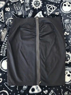 NUEVO CON ETIQUETAS Gótico Pinup Bisou Bisou Sexy Retro Cremallera Movible Falda Lápiz - Curvilínea Talla 14  Foto 1 de 4