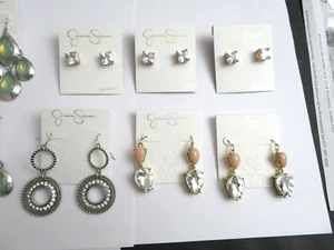 JESSICA SIMPSON 10 PAIR EARRINGS  ALL PIERCED JS9 - Picture 1 of 6