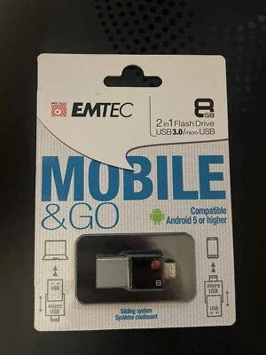 MINI CLE DOUBLE EMTEC OTG MICRO + USB 3.0 8GO / 8 go pour PC SMARTPHONE TABLETTE - Photo 1/2
