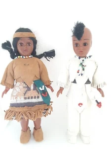 Muñecas nativas americanas vintage de 7,5 pulgadas de alto - Imagen 1 de 12