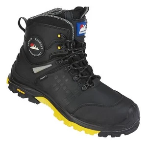 Himalayan Mens Black 6" Vibram Side-Zip Safety Non-Metallic Ankle Boots - Picture 1 of 5