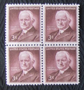 US 3¢ stamp SC #1062 George Eastman MNH 1954 block of 4. - Picture 1 of 1
