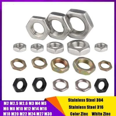 Sechskantmutter Dünn DIN 439 Edelstahl A2 / A4 Normal / Feingewinde Flachmuttern - Bild 1 von 4