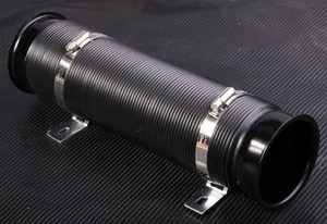 3" Air Intake Hose Flexible Pipe Filter Cold Feed Duct Induction Kit Black 75mm - Picture 1 of 4