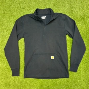 Carhartt Pullover Men's Small Quarter Zip Relaxed Fit Workwear Logo - Picture 1 of 3