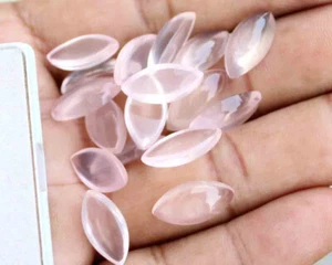 Lotto pietre preziose sfuse 65,80 ct 8,5*16 mm marchesa quarzo rosa naturale cabochon - Foto 1 di 4