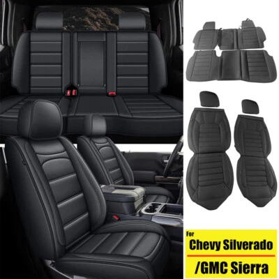 5-Seat Covers For Chevy Silverado/GMC Sierra 1500 2500/3500HD 2007-2018 Truck - Image 1 of 4