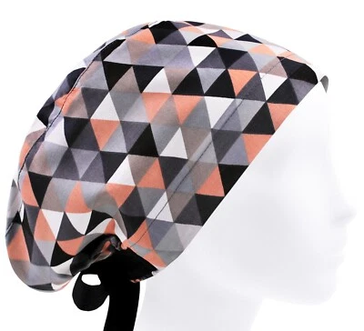 Scrub cap for women, scrub hats, geometry scrub hat, surgery caps, nurse cap - Image 1 of 3