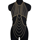 Chaîne corporelle sexy en métal robe bling boîte de nuit chaînes de corps sans dos soutien-gorge bijoux