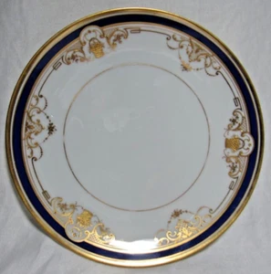 Rosenthal Porcelain Plate Cobalt Blue White Gold Dresden Works Saxony 8.5" VTG - Picture 1 of 10