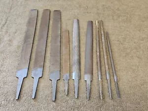 9 Johnson Bastard Flat Half Round File Set Metal Smooth Standard Coarse Mixed - Picture 1 of 16