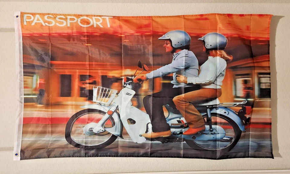 Флаг с логотипом паспорта Honda C70 флаг гаража пещера 3x5 футов - Изображение 1 из 1