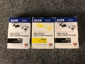Alps MD Drucker 2 Tintenpatronen schwarz 106005 & 1 gelb 106010 - Bild 1 von 1