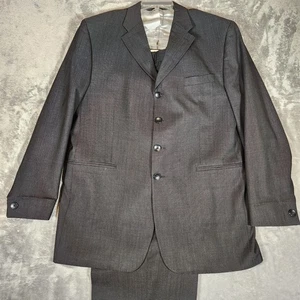 Vintage FUBU The Collection Suit Men's 46L Dark Gray 40X31 Pants Baggy Pleated - Picture 1 of 23