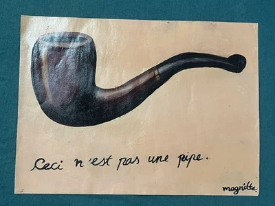 René Magritte dibujo y pintura sobre papel antiguo firmado estampado vintage Foto 1 de 4