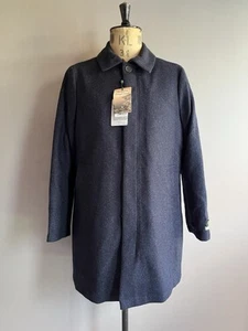 Abrigo de tweed Magee Donegal para hombre talla 38 azul marino lana téelin abrigo Irlanda - Imagen 1 de 18