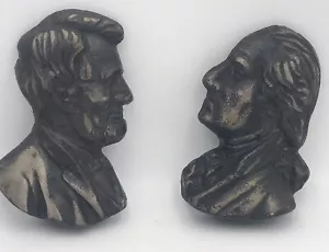 PROFILO PLACCA parete in ghisa PRESIDENT ABRAHAM LINCOLN & GEORGE Washington - Foto 1 di 5