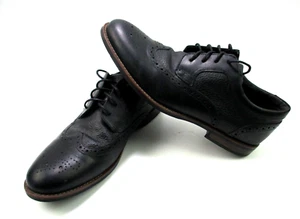 Rockport Black Wingtip Oxford Shoes CH4291 Leather Slip Resistant Waterproof 9 - Picture 1 of 9