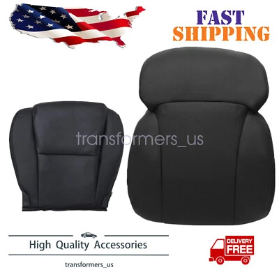 For 2006-2011 Lexus GS460 450h 430 Leather Seat Cover Driver Bottom & Top Black - Image 1 of 4