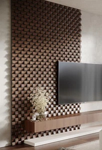 18 Pack Acoustic Slat Wood Wall Stripes Panels «Zarina» - Picture 1 of 51