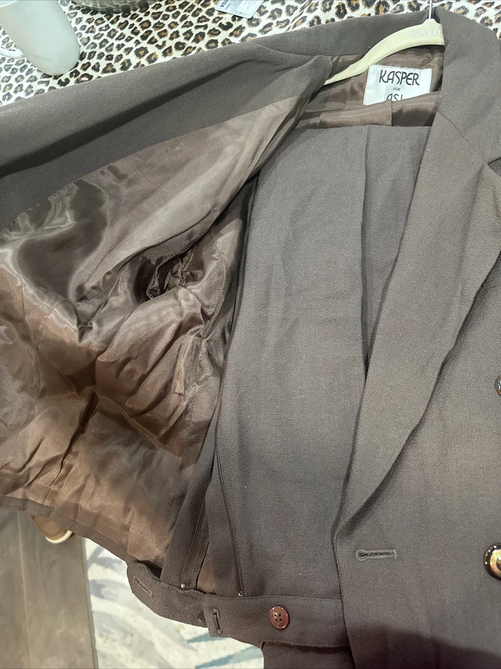 复古 Kasper 适用于 A.S.L 套装 100%羊毛 — 第 1/4 张图片