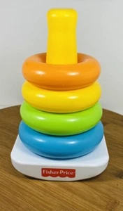 Vintage 2004 Fisher Price #FGW58 Rock-A-Stack Rainbow Ring Toy 4 Rings - Picture 1 of 5