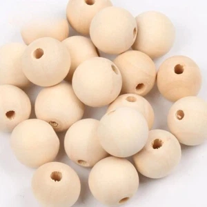 1000PCS Wooden Beads Natural Spacer Beads Jewelry Making DIY 4mm-50mm - Picture 1 of 36
