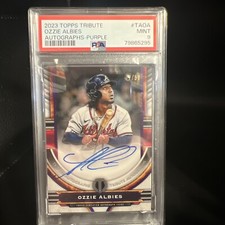 2023 Topps Tribute - Tribute Autographs Purple #TA-OA /50 Ozzie Albies PSA 9