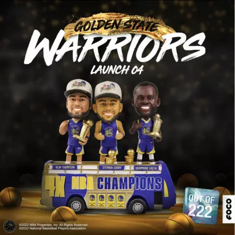 Golden State Warriors 4X NBA Champions Parade Bus Mini Bobblehead Scene Ltd Ed Cover