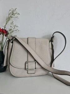 Michael Kors Maxine Leather Shoulder Bag Saddle Beige Handbag Medium - Picture 1 of 15