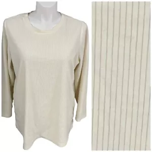 D&Co Top Donna 1X Camicia Cabincore Crema a Costine Lavoro Ufficio Basic Minimalista - Foto 1 di 13