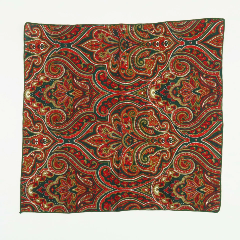 Mens Green Red Bandana Hankershief Paisley Pattern 16"x15"  - Image 1 of 3