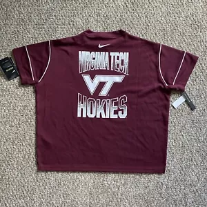 Nike Shirt Virginia Tech Hokies Womens Large L Short Sleeve Boxy Dri Fit NWT - Picture 1 of 12