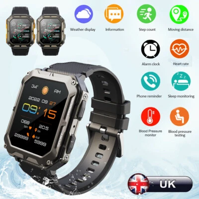 C20 Pro Dial Call Smart Watch Heart Rate Monitor Sport Fitness Tracker IP68 UK