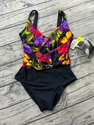 Longitude Swimsuit 12 One Piece Floral Hawaiian Tropical Bathing Suit Sun Goddes - Image 1 of 4