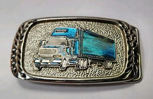 STERLING SEMI-TRUCK BELT BUCKLE VINTAGE 816 CREATIONS S&B MADE IN CANADA E2 - Imagen 1 de 7