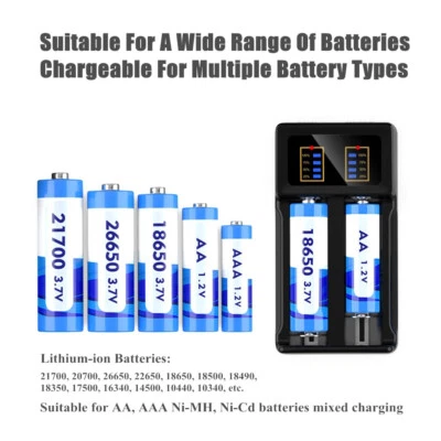 USB Battery Charger LED Display Li-ion Ni-MH Ni-CD 14500 18650 32650 AA AAA AAAA - Image 1 of 4