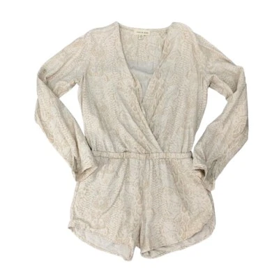 Romper Anthropologie Feminino de Pano e Pedra S Tencel Linho Envoltório Falso Estampa de Cobra - Imagem 1 de 4