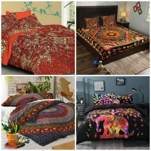 Indian Mandala Duvet Cover Quilt Cover Boho Bedding Set Single Double King Size - Picture 1 of 22