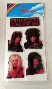 Vintage 1980's Motley Crue Puffy Stickers Sealed Set Looks That Kill - Picture 1 of 2