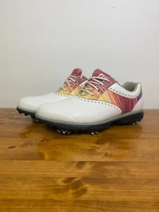 Foot Joy eMerge White Rainbow Leather Comfort Women's Lace Up Golf Shoes 7M - Picture 1 of 11