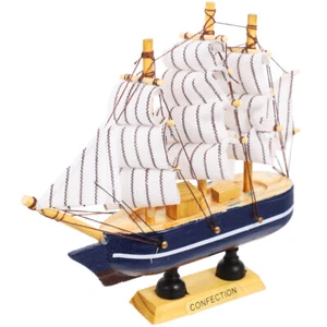 Home Decor Wooden Ship Model Wooden Sailboat Decor Wooden Sailboat Toy - Picture 1 of 12