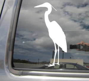 Heron Bird - Great Egret Car Laptop Bumper Window Vinyl Decal Sticker 01316 - Picture 1 of 2